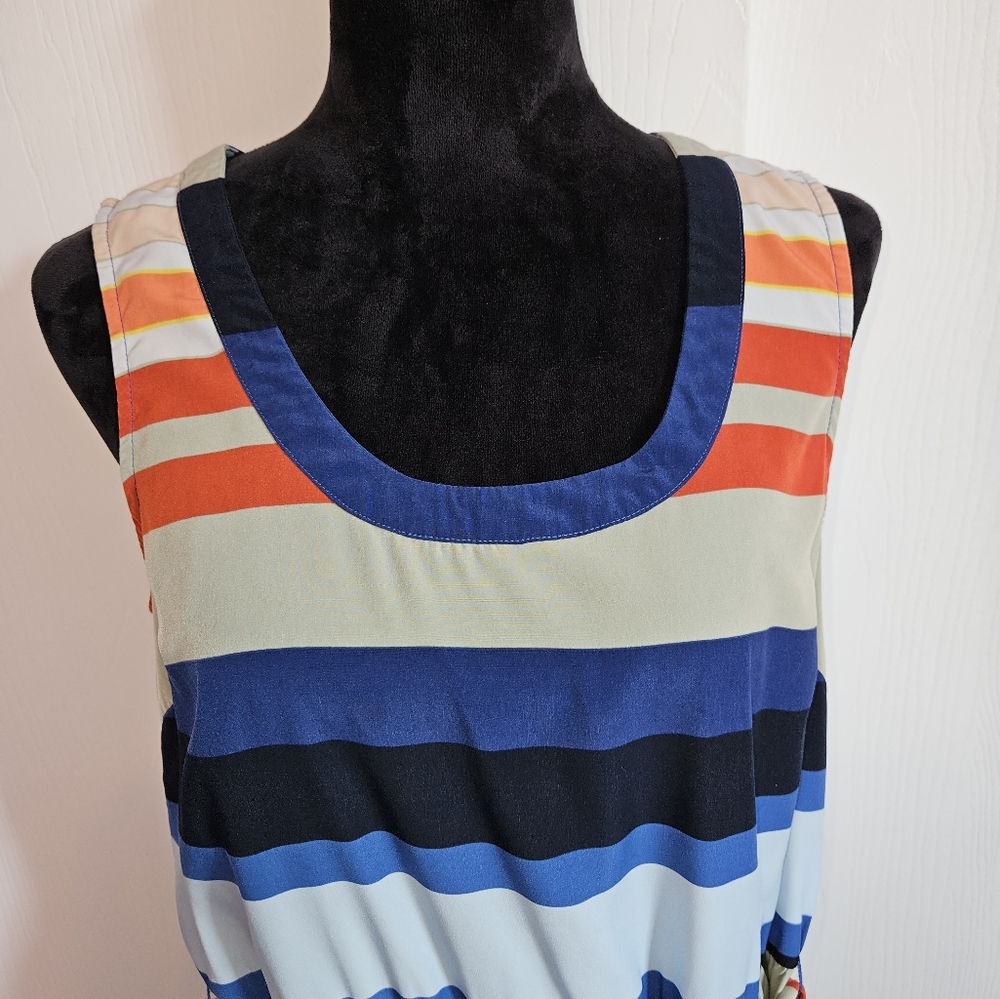 Banana Republic Striped Midi Dress - Size 8 - Picture 2 of 7